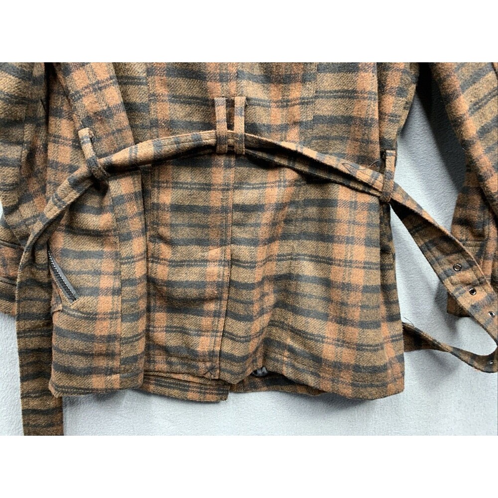Urban Republic Collection Women's Jacket Plaid Check Belted Brown Size 1X NEW - Picture 14 of 16